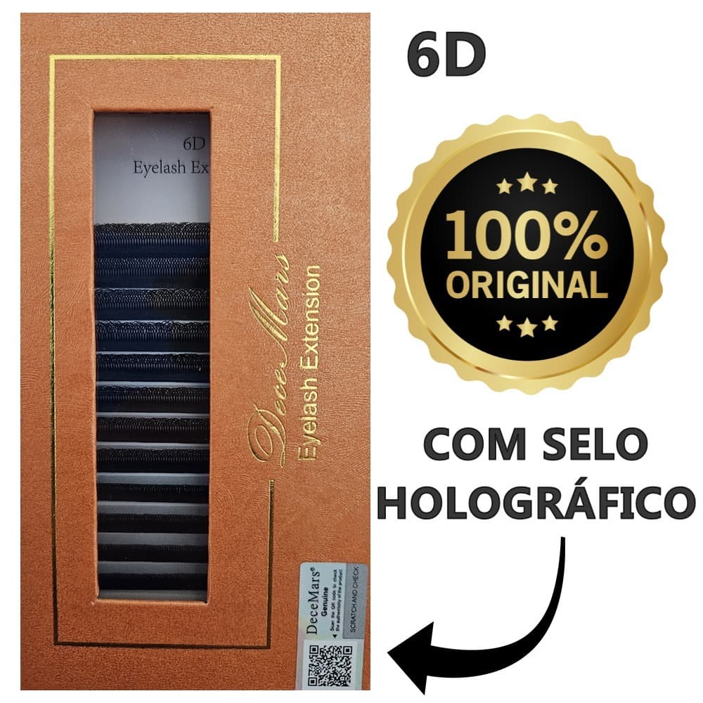 Cílios Decemars W 6D Volume Egípcio Alongamento Extensão De Cilios Egipcio Fio A Fio Mega.
