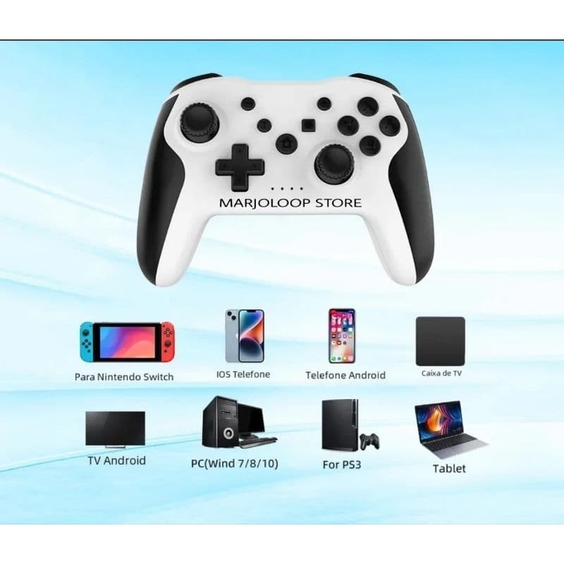 Joystick controle compatível com Nintendo Switch, PS3, Android, Smart TV  Gamepad