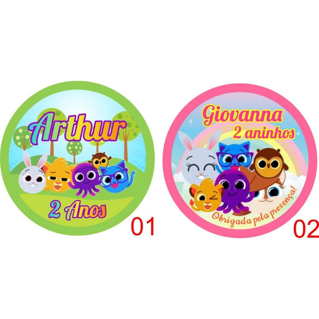 Kit 50 tags bolofofos adesiva para aniversário tubets, latinhas, lembrancinhas e chá de bebê