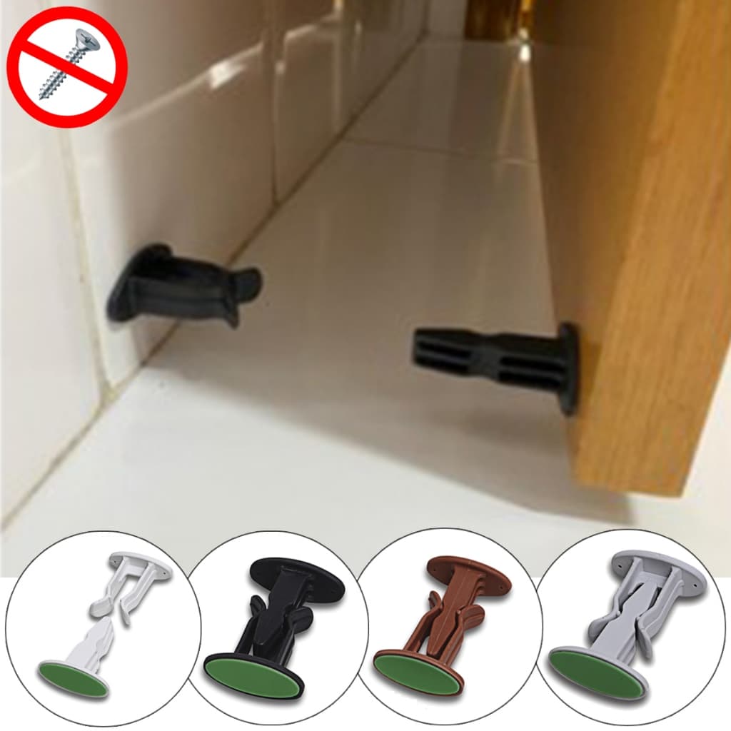 Kit 6 Trava Porta Janela Segurador Fixador Segura Sem Pregos Prático Super Adesivo