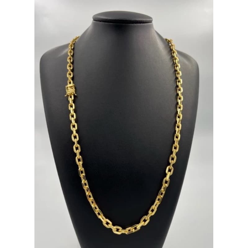 corrente moeda antiga 100% banhada ouro 18k fecho cadeado 4,5mm 70cm