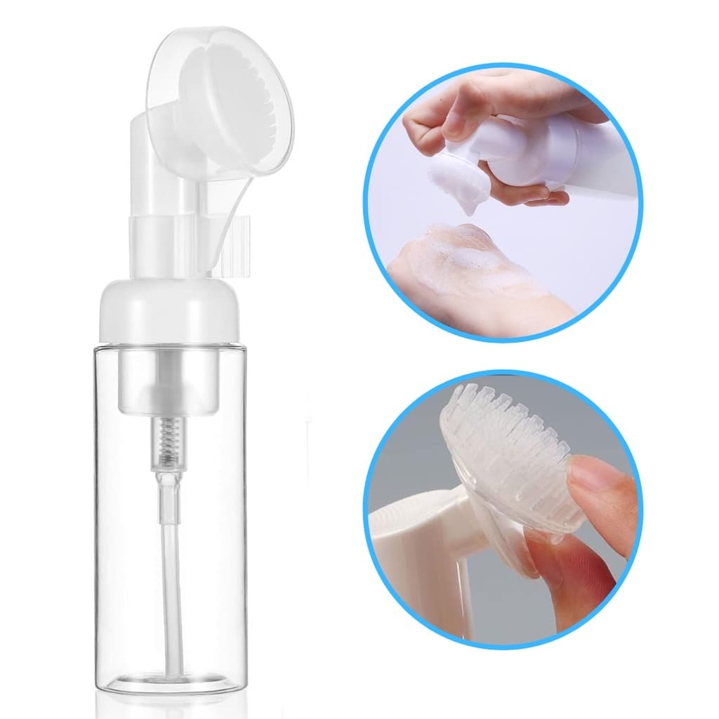 Frasco Pump Limpeza 100ml Espumador Com Escova De Silicone Para Limpeza Facial Skin Care - JX-8271