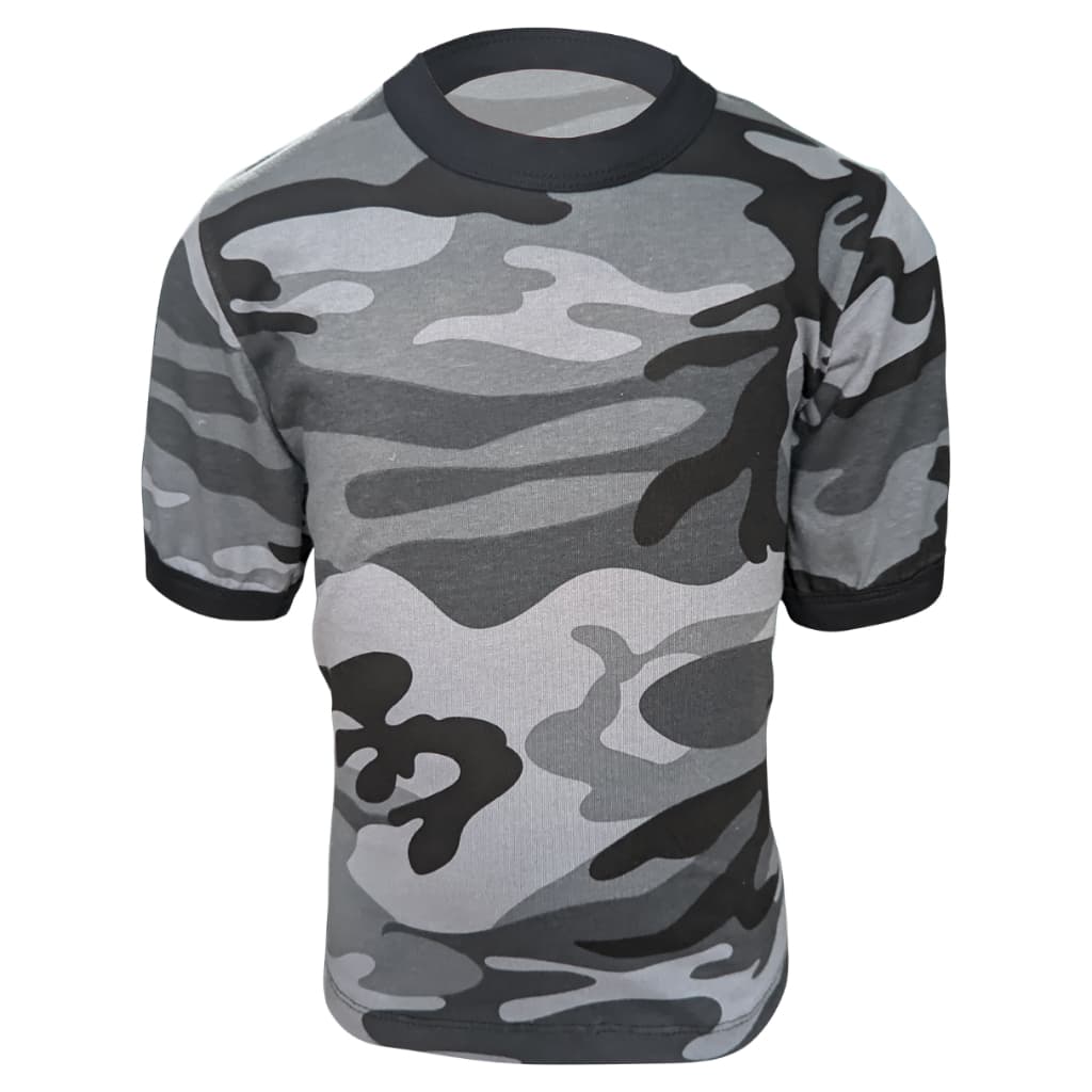 Camiseta Infantil Manga Curta Camuflada Urbano 100% Algodão