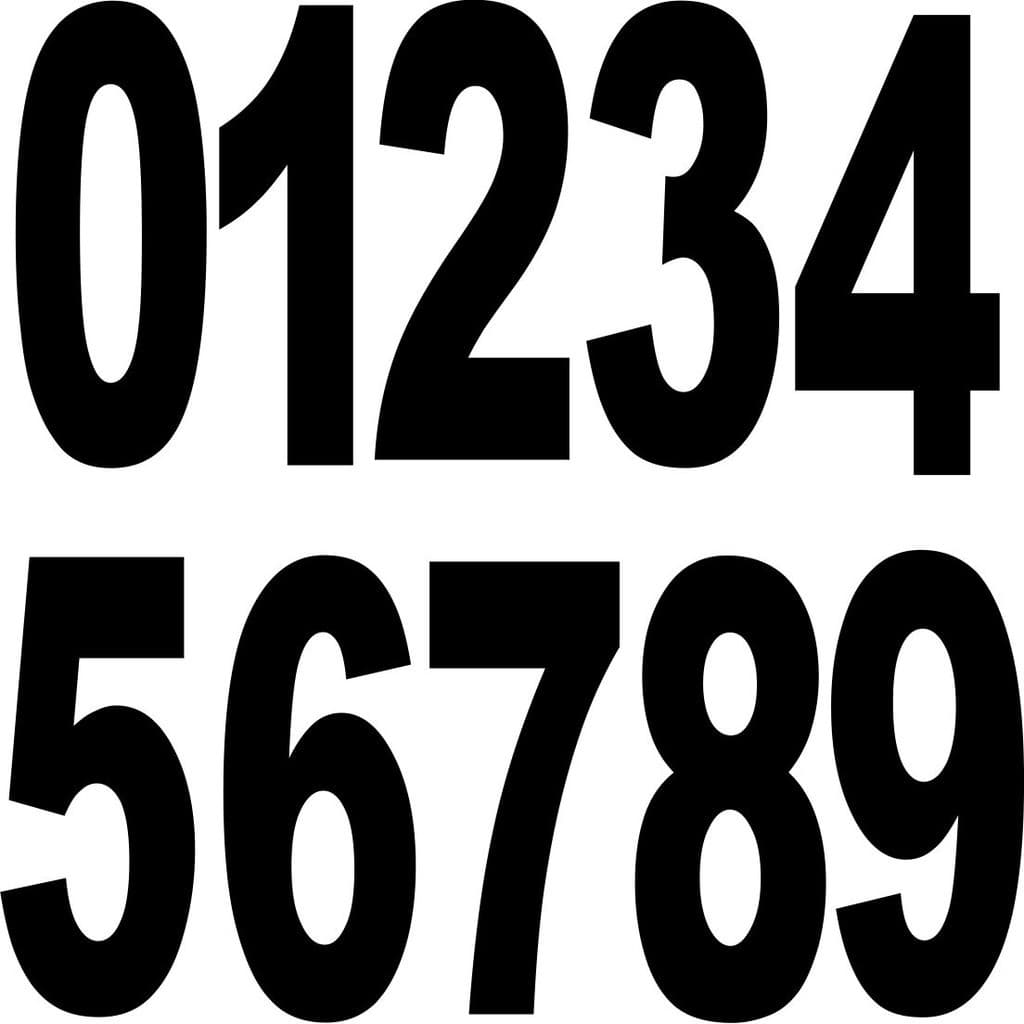 Kit Adesivos Numerais 0 a 9 10x5cm - Alta Durabilidade
