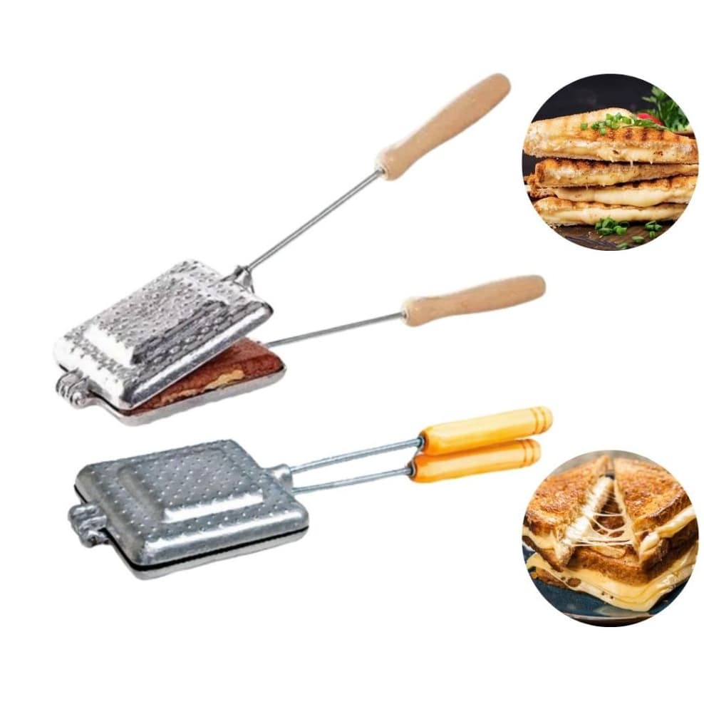 Sanduicheira Forma Fogao Aluminio Fundido Queijo Quente Misto Bauru Pão Tostadeira Tostex Baurutex