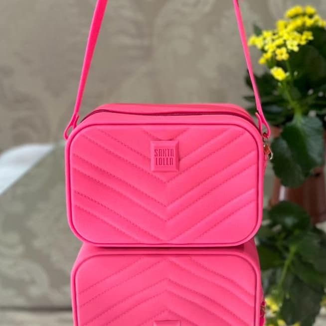 Bolsa Santa Feminina Emborrachada Ajustavel Transversal de Ombro Envio Imediato