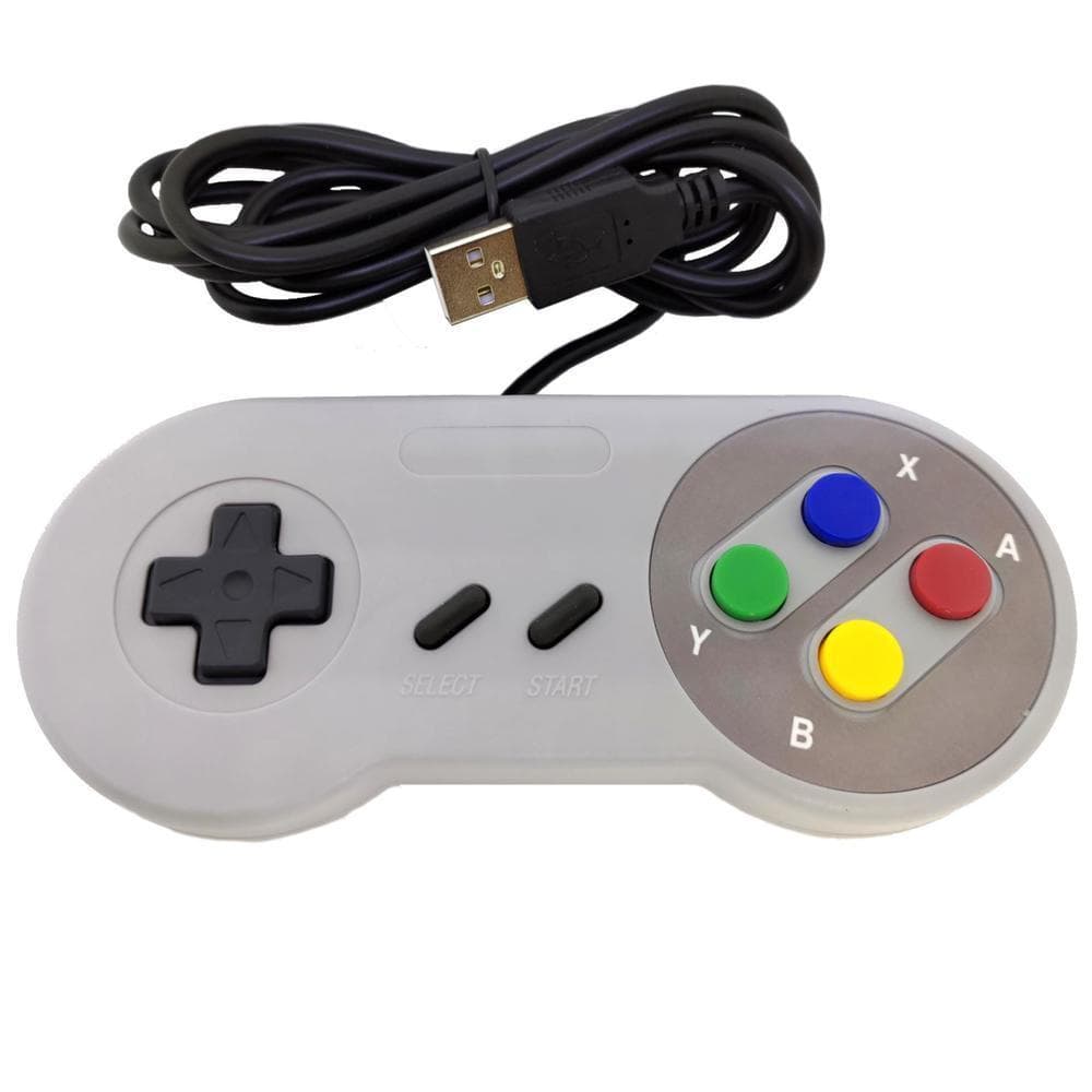 Controle Super Nintendo Snes Joystick Usb Jogos Pc/Raspberry/Notebook/Retrogame cor cinza
