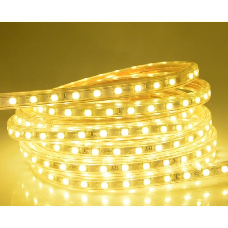 MANGUEIRA LED 5050 BRANCO QUENTE 127V 3000K KIT 4 METROS COM CONECTOR