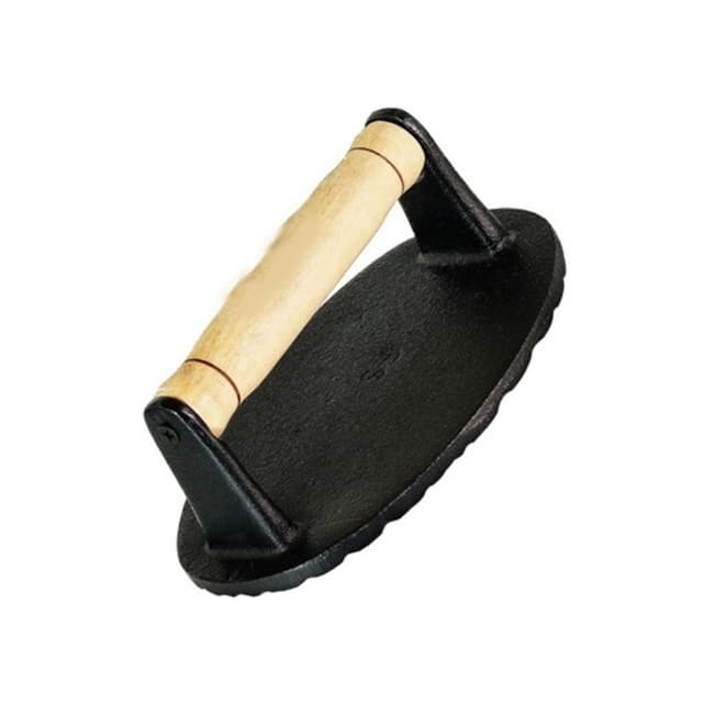Amassador Prensador de Carne Ferro Fundido  Utensílio para Bifes Hambúrgueres e Churrasco