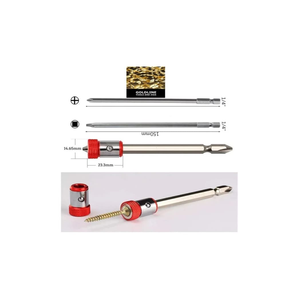 GOLDLINE - KIT COM PONTEIRAS E BITS FIXADORES