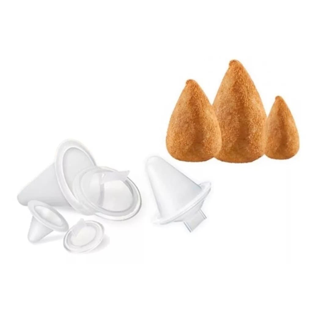 Kit 6 unidades 3 Tamanhos P M G Forma de Coxinha Modeladora Salgadinho