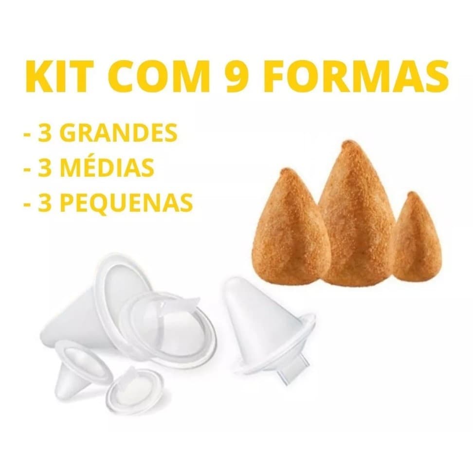 Kit 9 Formas Modeladora Para Coxinha 3 Tamanhos P M G  Salgadinho MAXXIMO