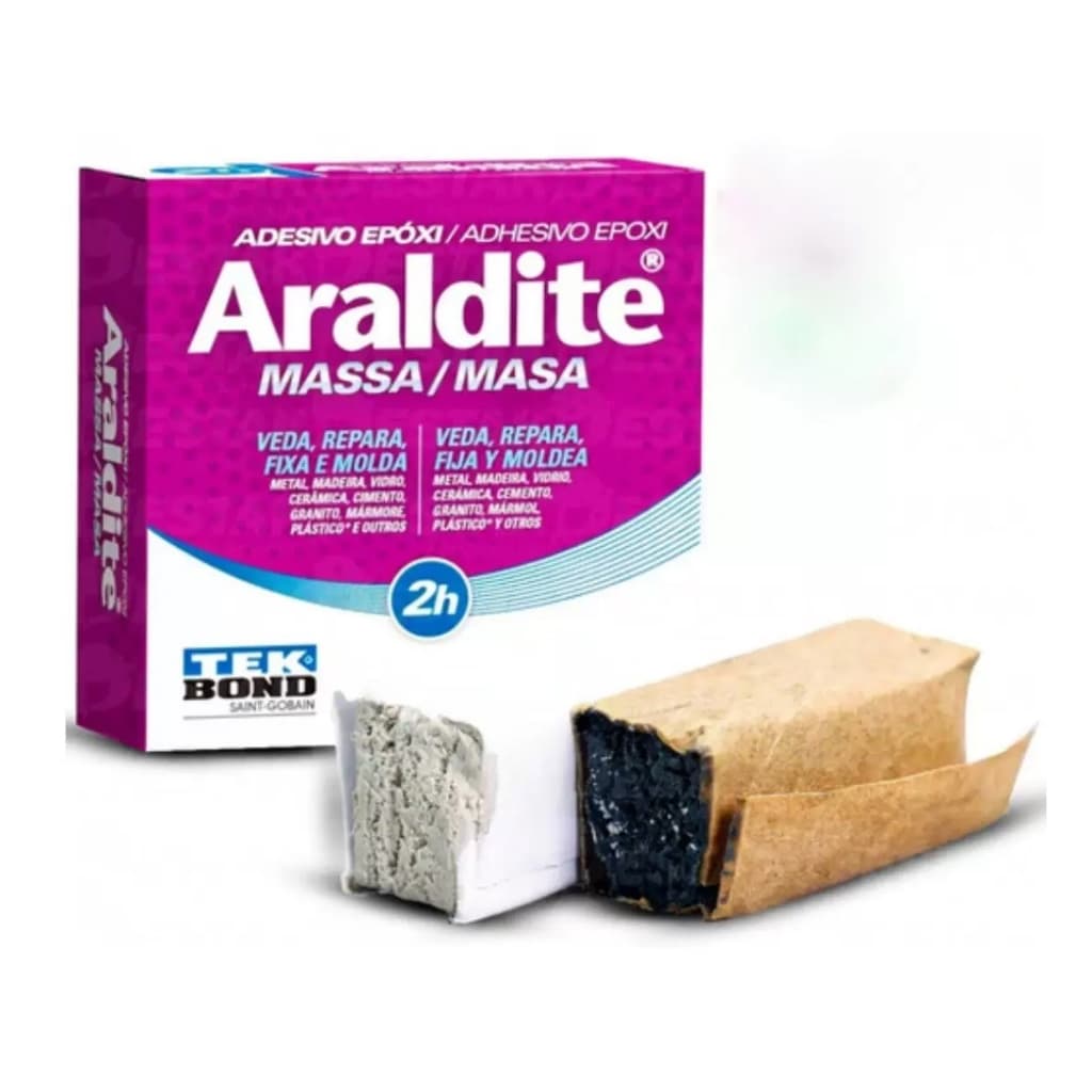 Adesivo Araldite Massa Epóxi 50g Metal Madeira Vidro Cerâmica Cimento Granito Mármore Plástico