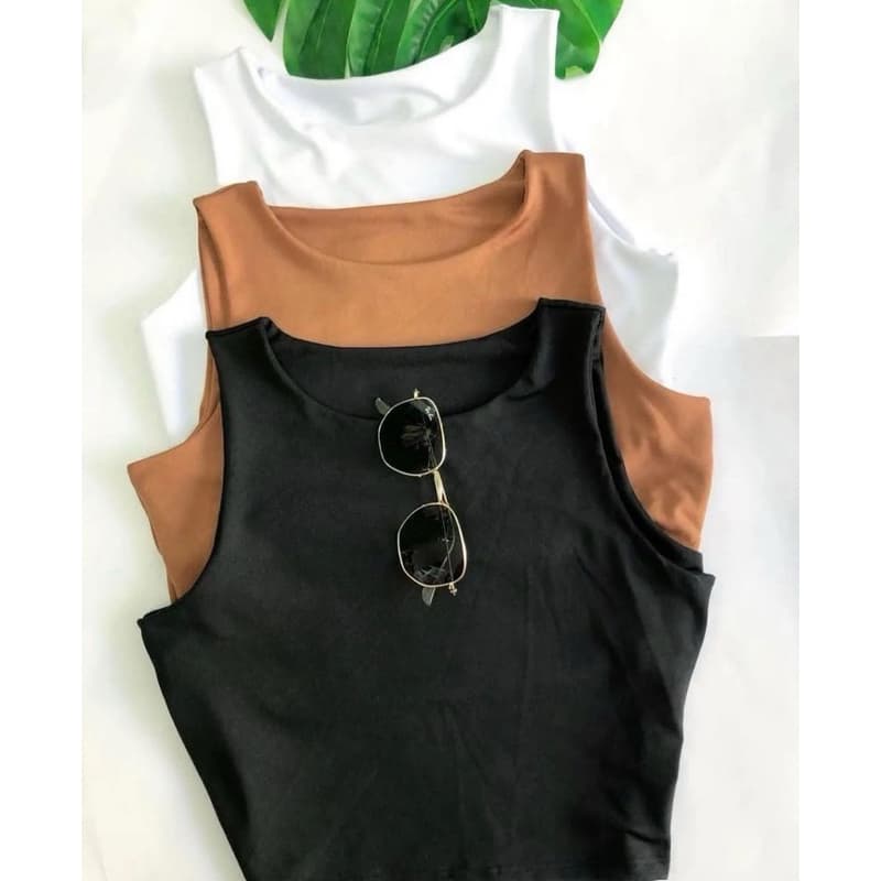 Blusa  Cropped  Feminina Blusinha Regata Suplex Duplo Básica Top  Premium Elegante