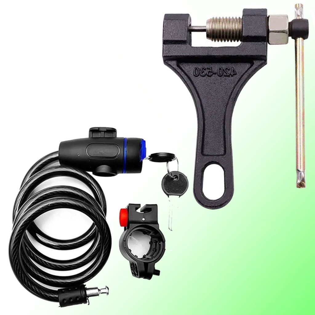 Chave Extrator De Corrente Moto 420/530 + Trava De Aço Com 2 Chaves