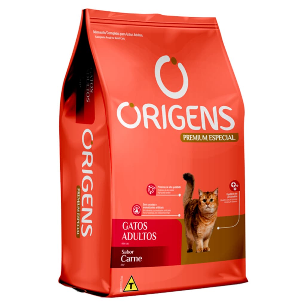 Ração Origens para Gatos Adultos sabor Carne 1kg