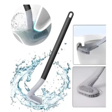 Kit 2 Escova Sanitária Curva de Silicone 39Cm Limpeza de Banheiro Golfe