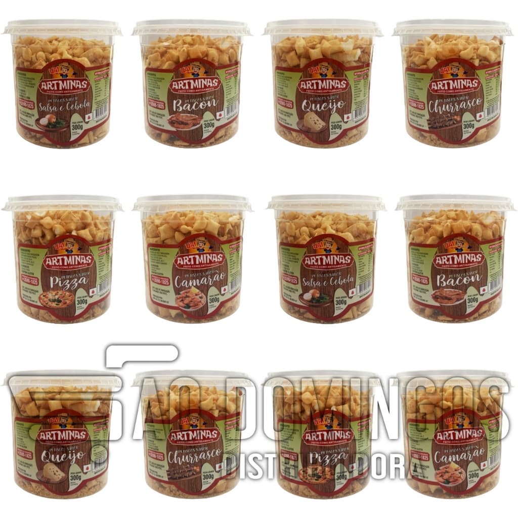 12 Potes Biscoito Petiscos De Sal Tipo Pimentinha Atacado Delicia Mineira