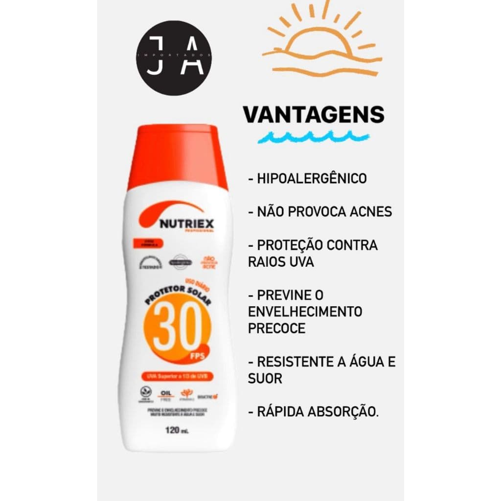 CREME NUTRIEX FPS30 PROTETOR SOLAR 120ML Envio rápido.
