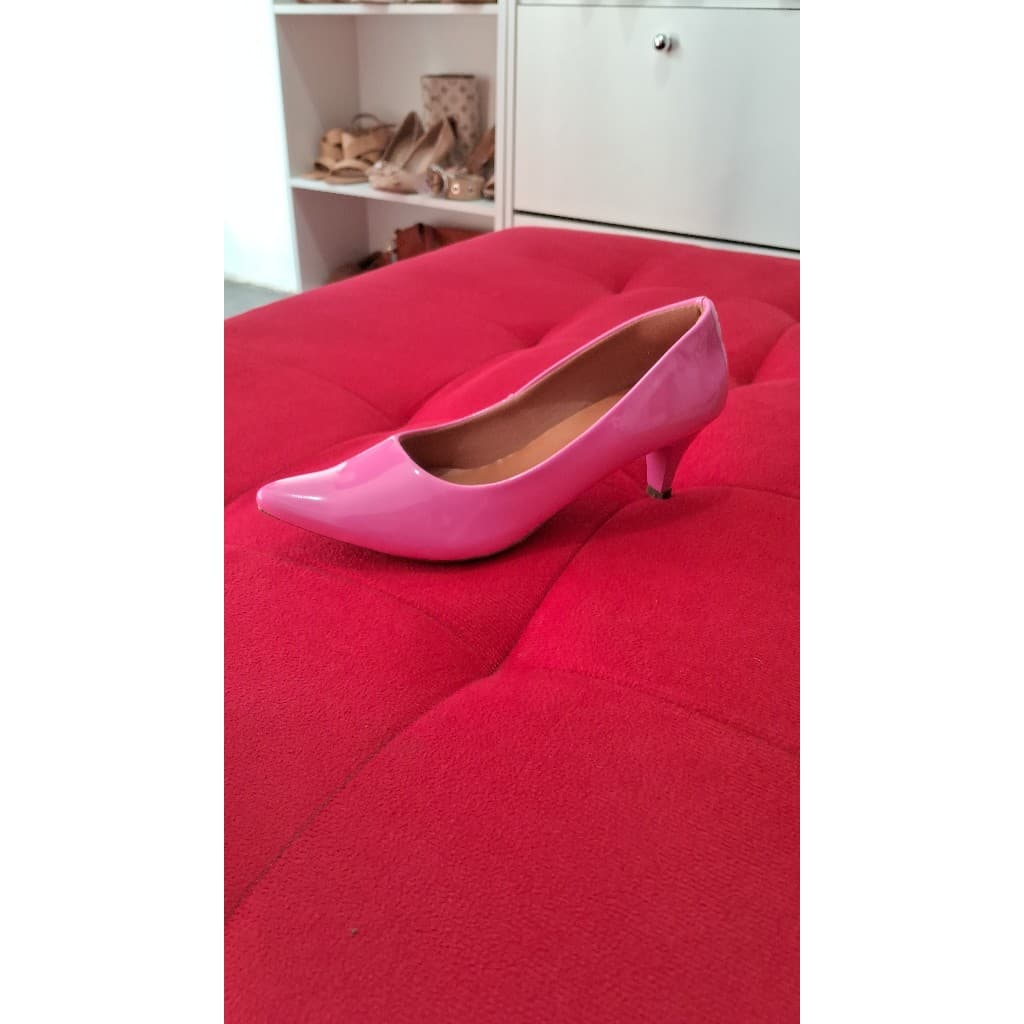 Scarpin Salto baixo 4 cm VERNIZ Rosa