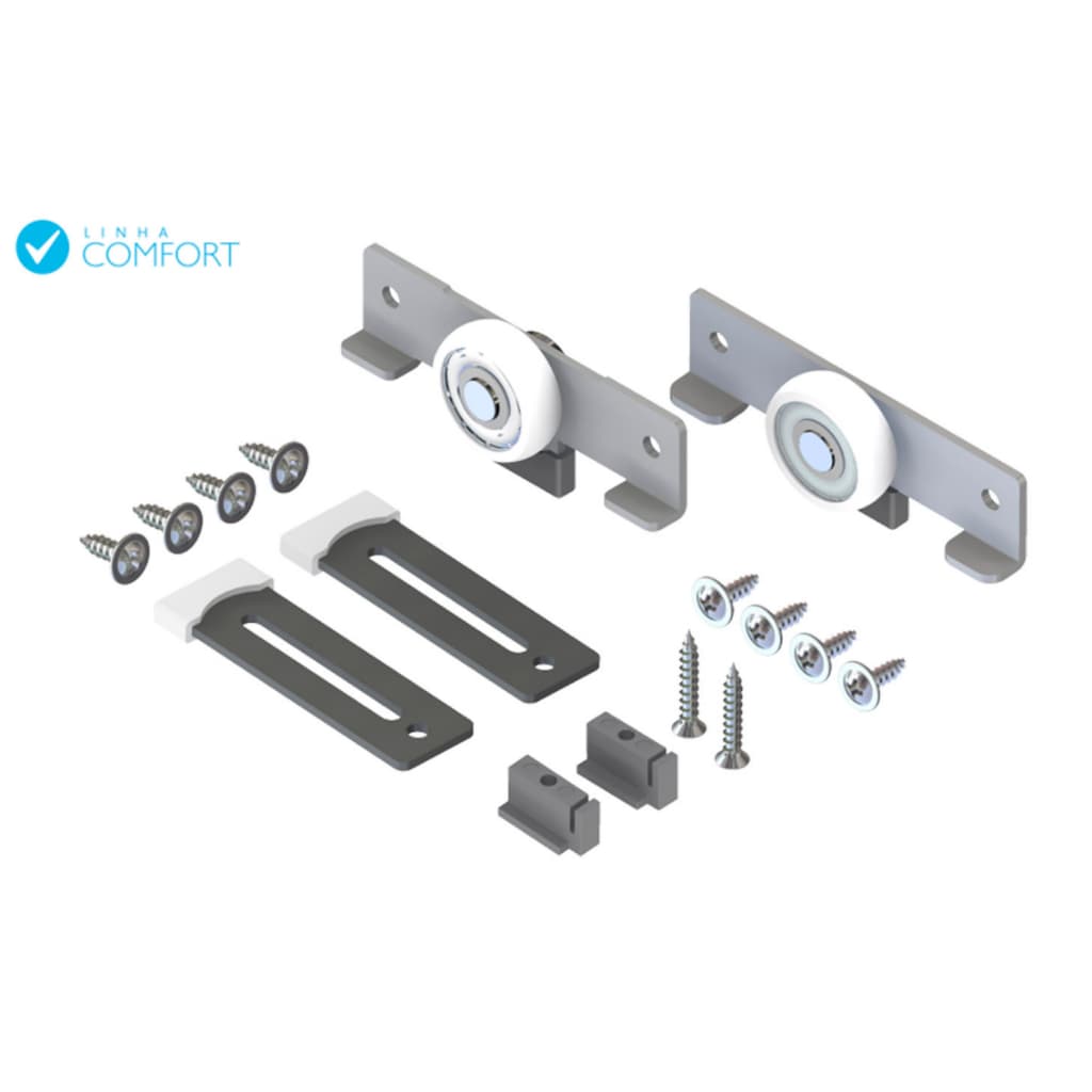 Kit Cm15 Sistema Porta Correr Rodizio P/ Guarda Roupa-CELSUS