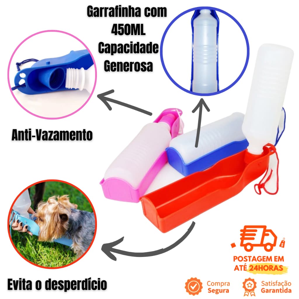 Bebedouro Cachorro - Bebedouro Pet - Bebedouro Portatil Pet - Bebedouro Cachorro Portatil - Garrafa Para Pet