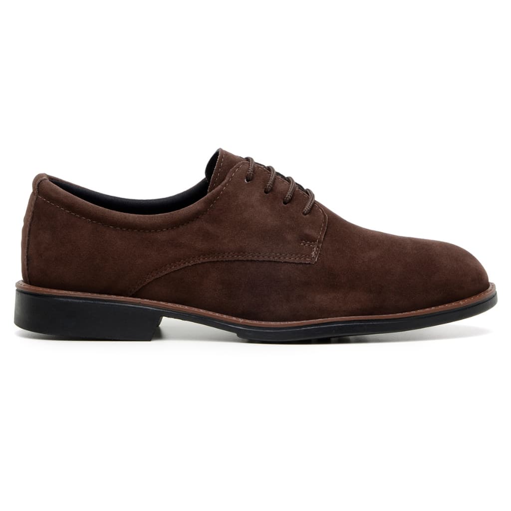 Sapato Masculino Casual Social Oxford Marrom Camurça com Cadarço Moderno
