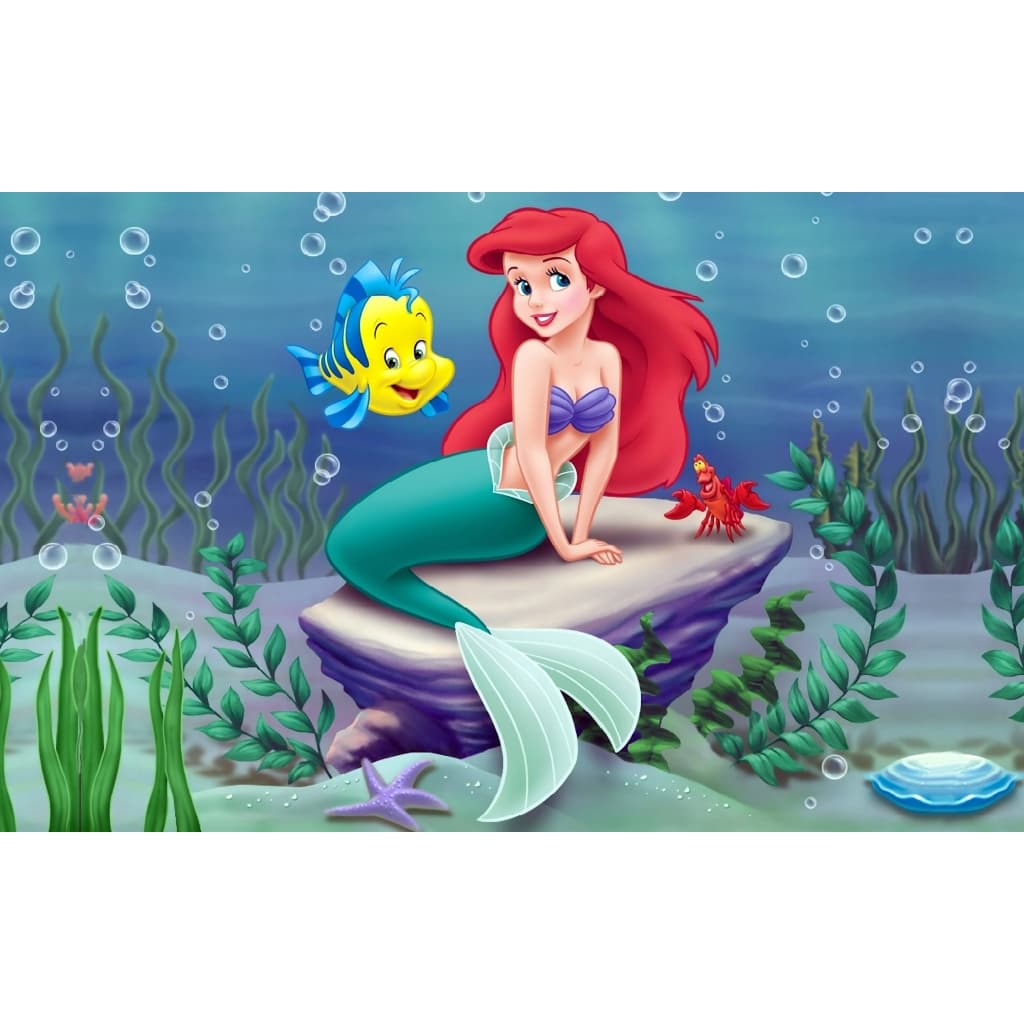 Painel festa decorativo pequena sereia baby princesa ariel filme