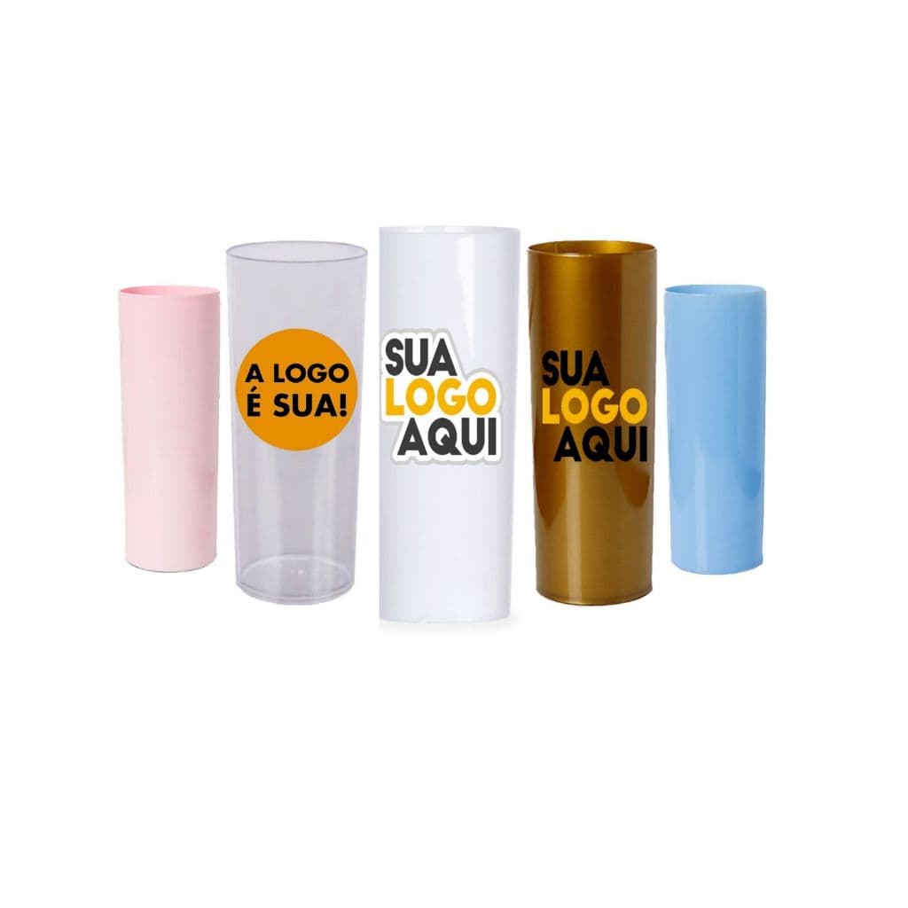 40 Copo Long Drink Personalizado Com Sua Arte Logo Tema 340ml