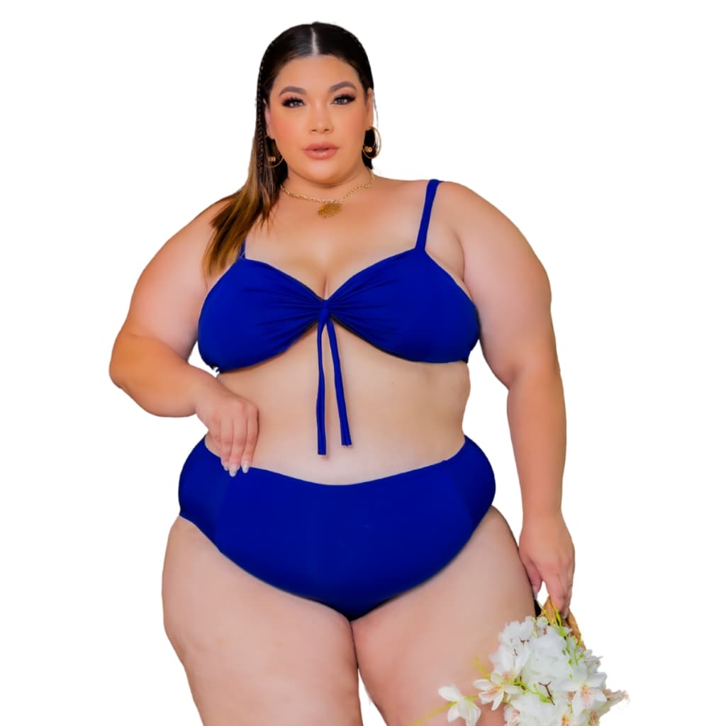 Biquini Cintura Alta Plus Size Modelo 2 em 1