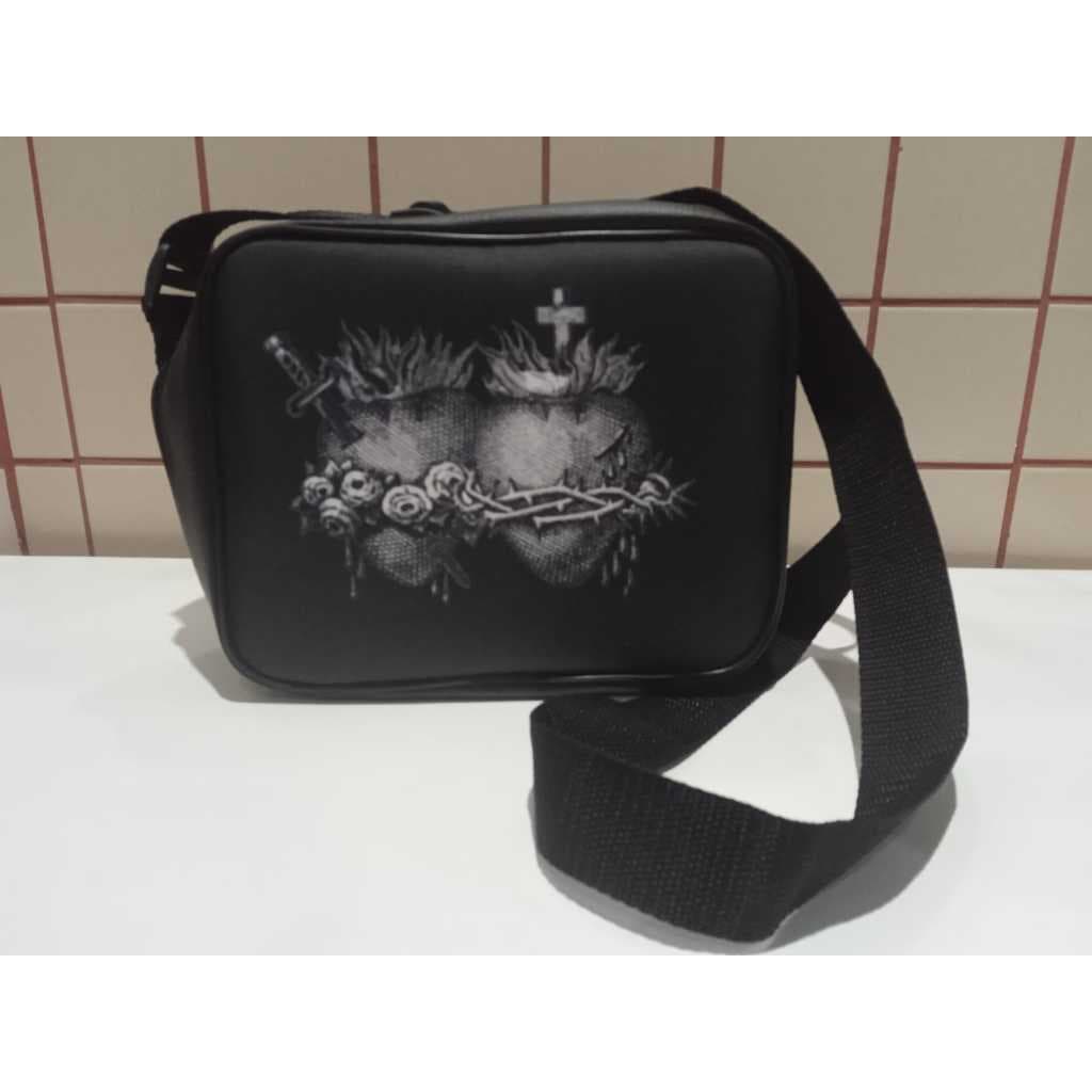 Bolsa Transversal / Porta Bíblia - São Padre Pio, Santa Faustina, Sagrado Coração de Jesus