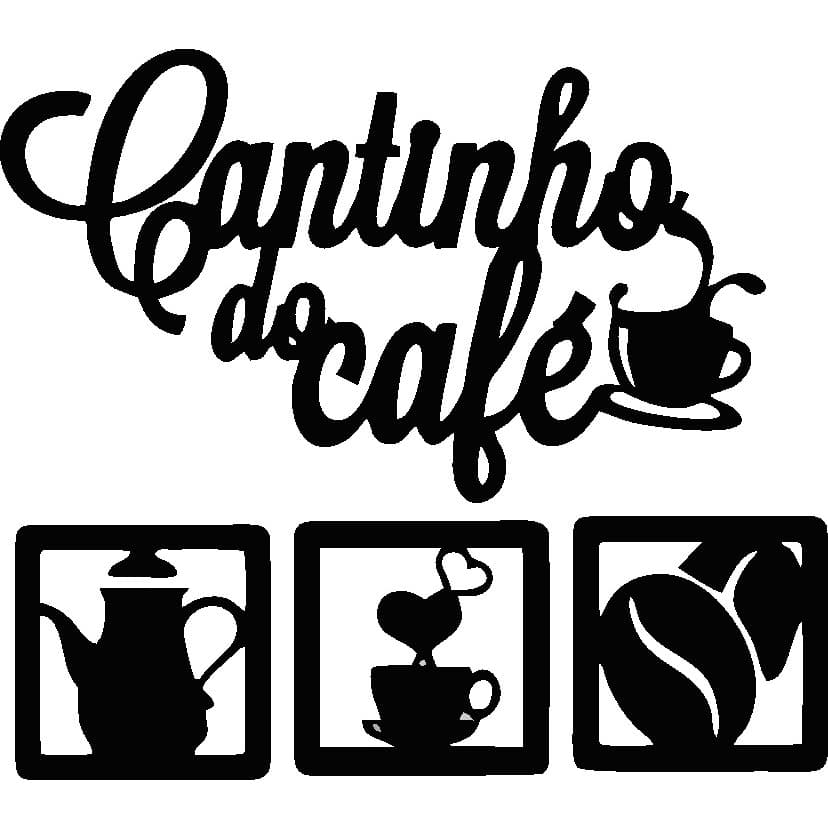 Kit Decoração Enfeite 3 Placas do Cantinho Do Café