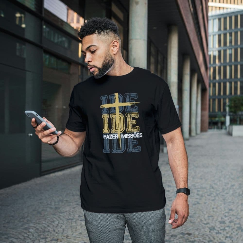 Camiseta Evangélica Masculina Gospel Cristã Ide e Pregai Jovem Cristão