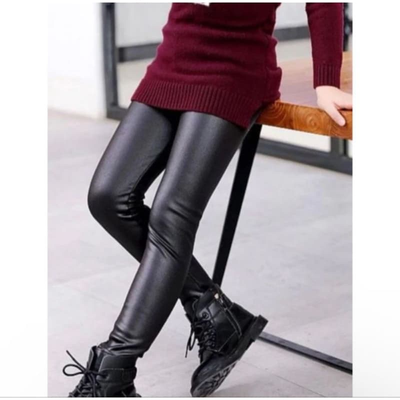 Calça infantil legging em cirre lisa modelo térmica