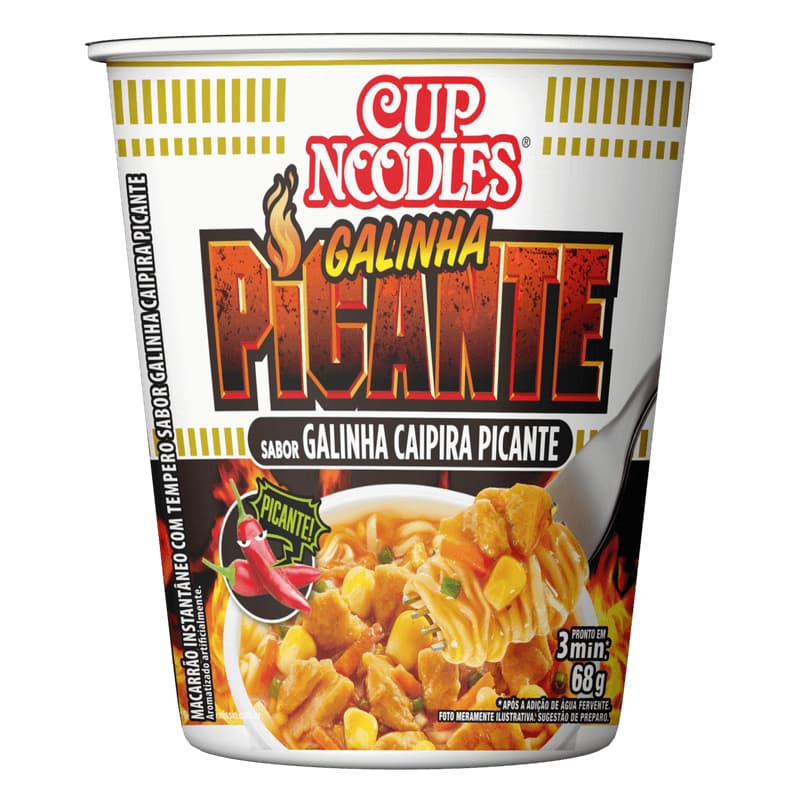 Cup Noodles Galinha Caipira Picante 68g Nissin - Cx Com 10 Uni