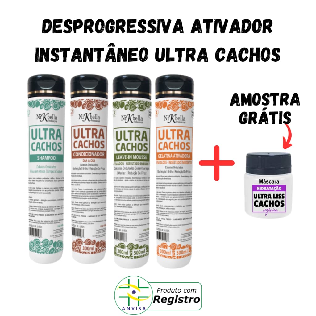 Desprogressiva volta Cachos + Amostra Hidratação Ultra Cachos