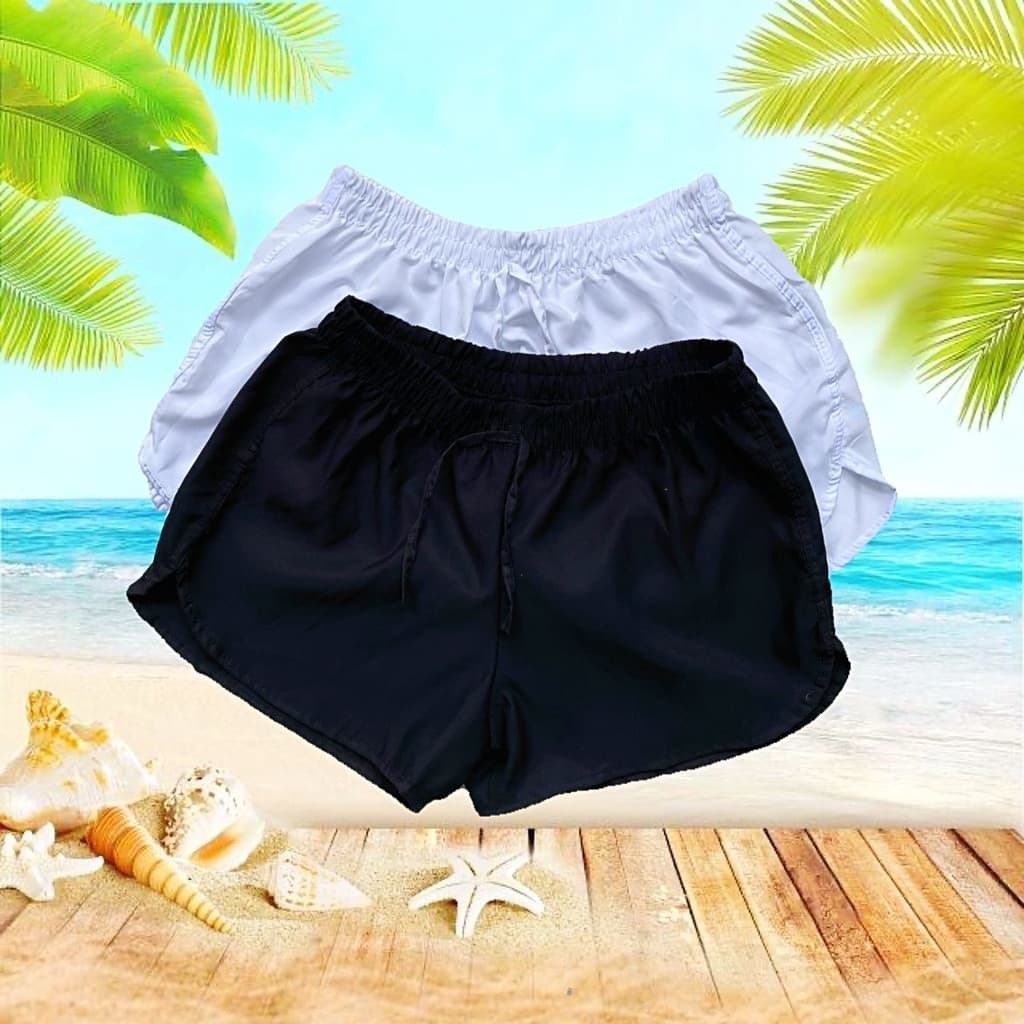 KIT 2 Shortinho Shorts Feminino Moda Praia Piscina Short Tactel Verão Envio Rápido