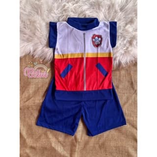 Conjunto Patrulha Ryder Fantasia do Rider Canina Menina e Chase