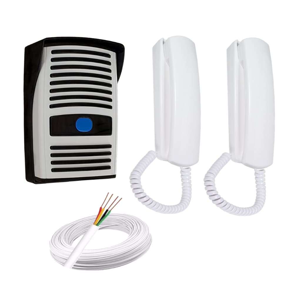 Interfone Porteiro Eletrônico + Monofone Extensão + Cabo 25 Metros