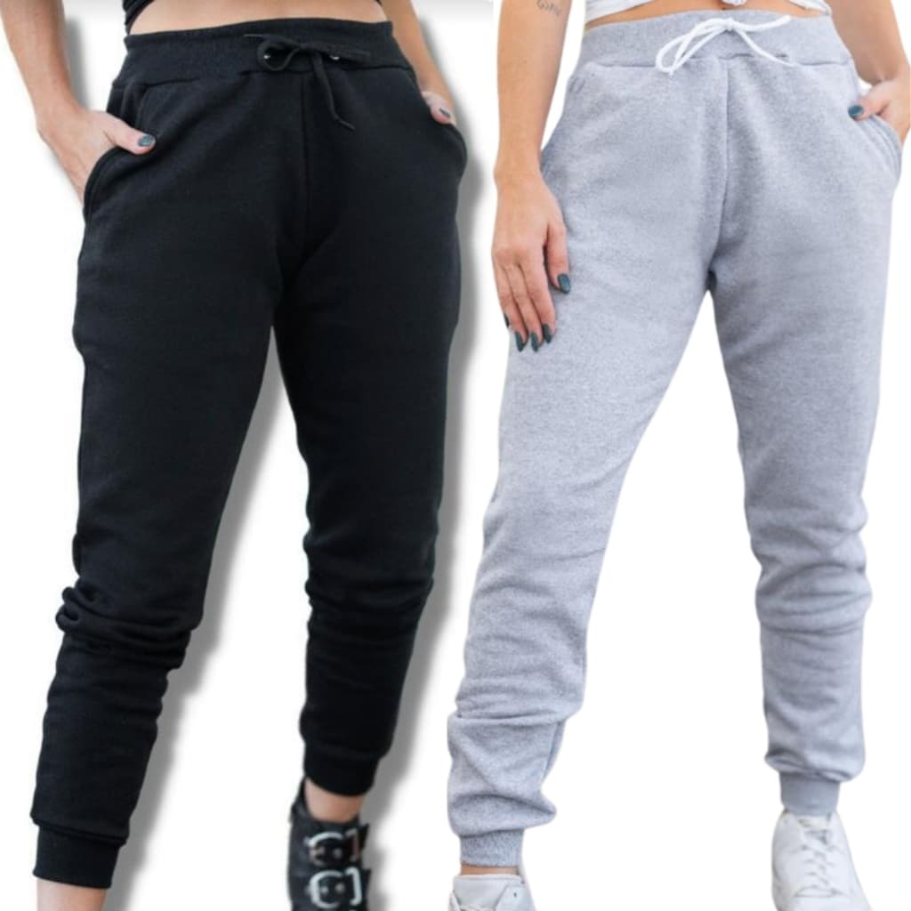 Calça Moletom Flanelada inverno Roupa Frio Com Bolso e Cordão para ajuste