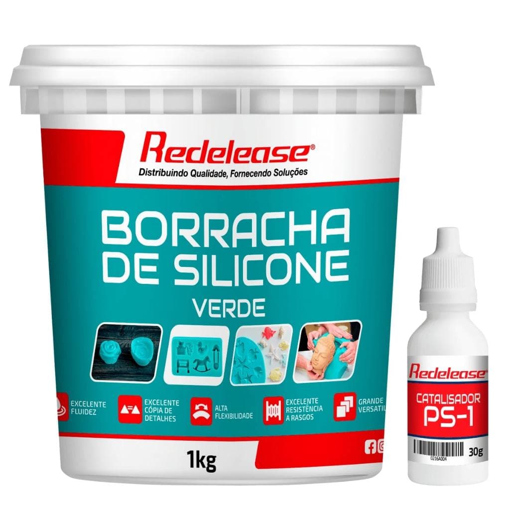 Borracha De Silicone: Verde Alta Flexibilidade para Moldes (Com Catalisador) [1,030 Kg]