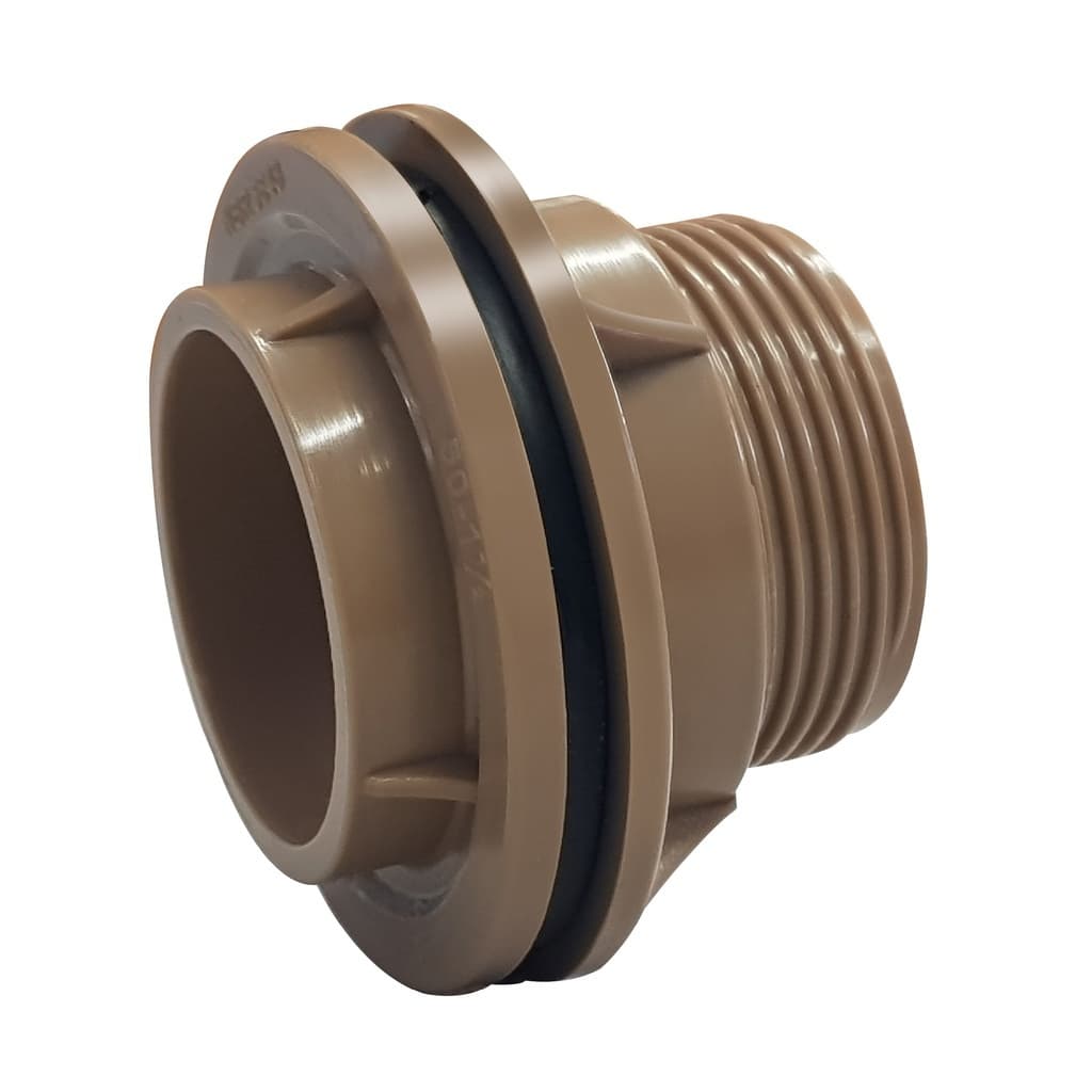 Flange Adaptador PVC  Para Caixa D’ Água ou Cisterna Cor Marrom