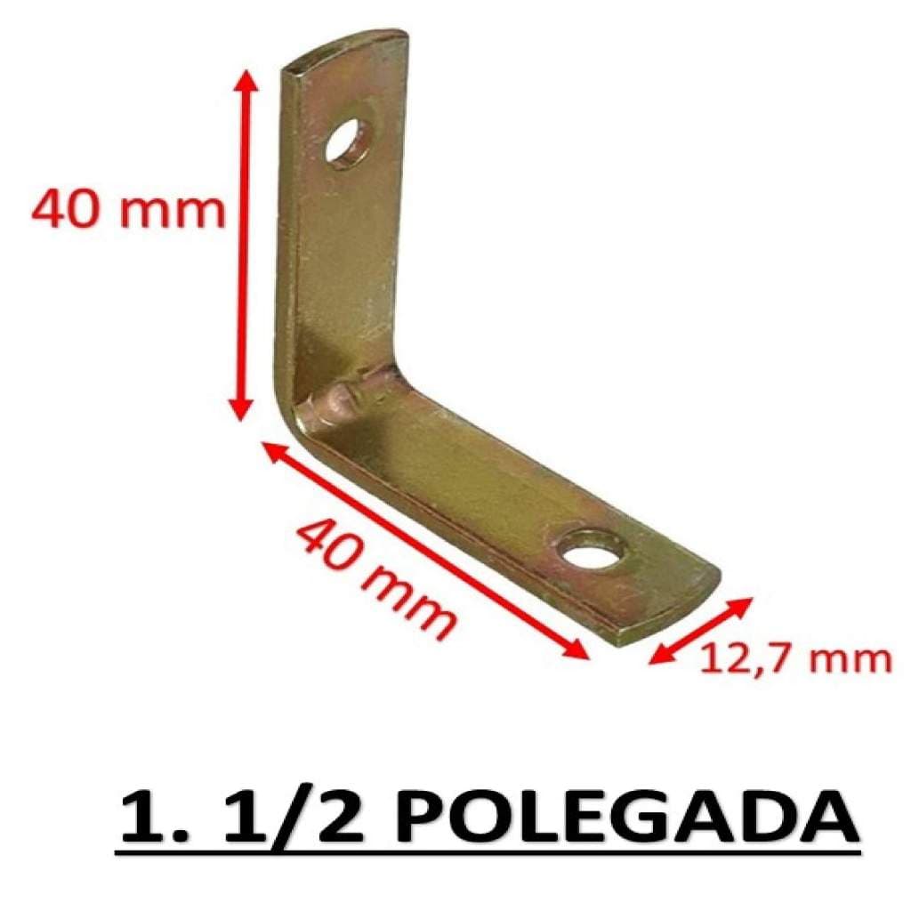 Kit 10 Cantoneira L Reforçada 40 x 40 Aço Móveis Prateleira Armário Suporte Fixação com Parafusos