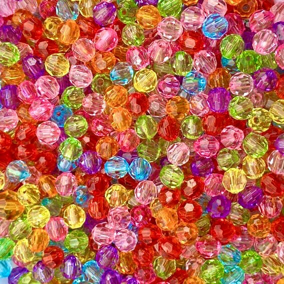Até Mil Unidades Bola Sextavada Colorido Claro 6mm Misanga Miçanga Pulseira Amizade