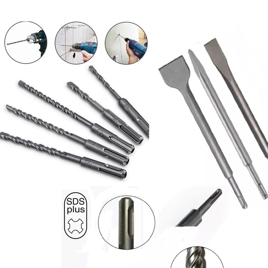 Kit Sds Plus P/ Makita Ponteiro Talhadeira Broca/martelete