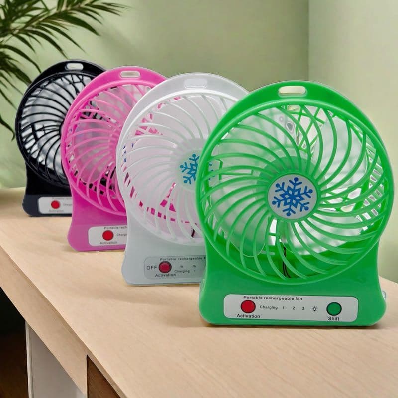 Mini Ventilador Portátil Usb Recarregável 3 Velocidades - Ideal para Viagens e Escritório