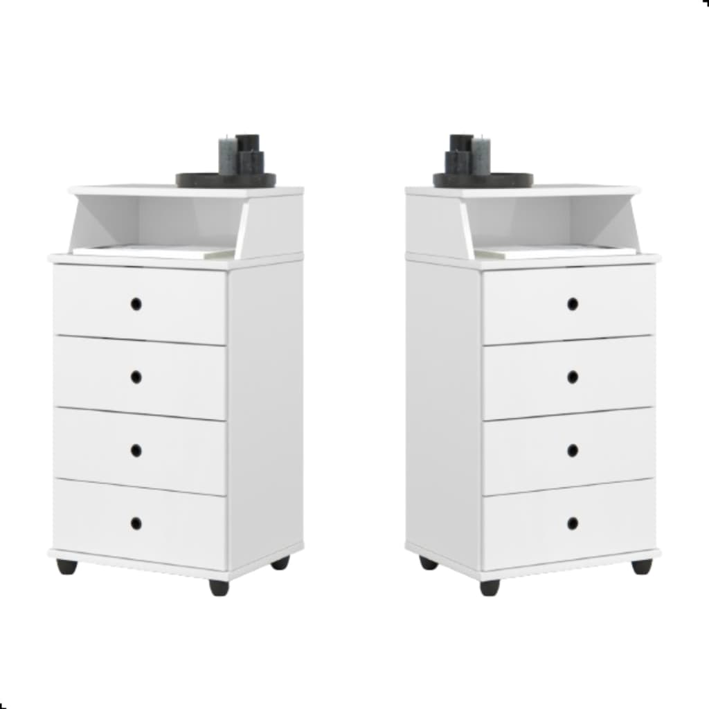 Kit Mesinha Cabeceira Luxo New II EJ Novo Decorativo 4 Gav