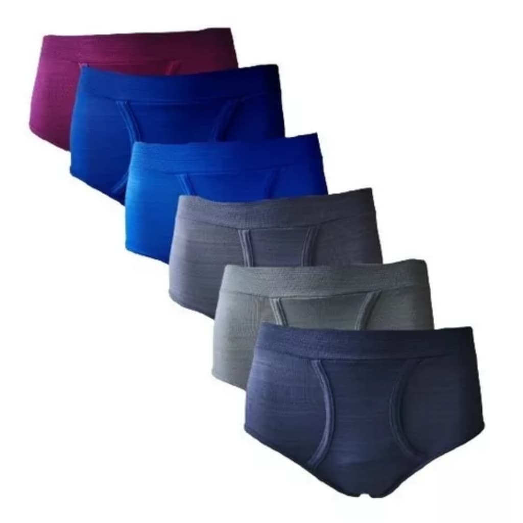 Kit 6 Cuecas Tradicional Slip Abertura Frontal