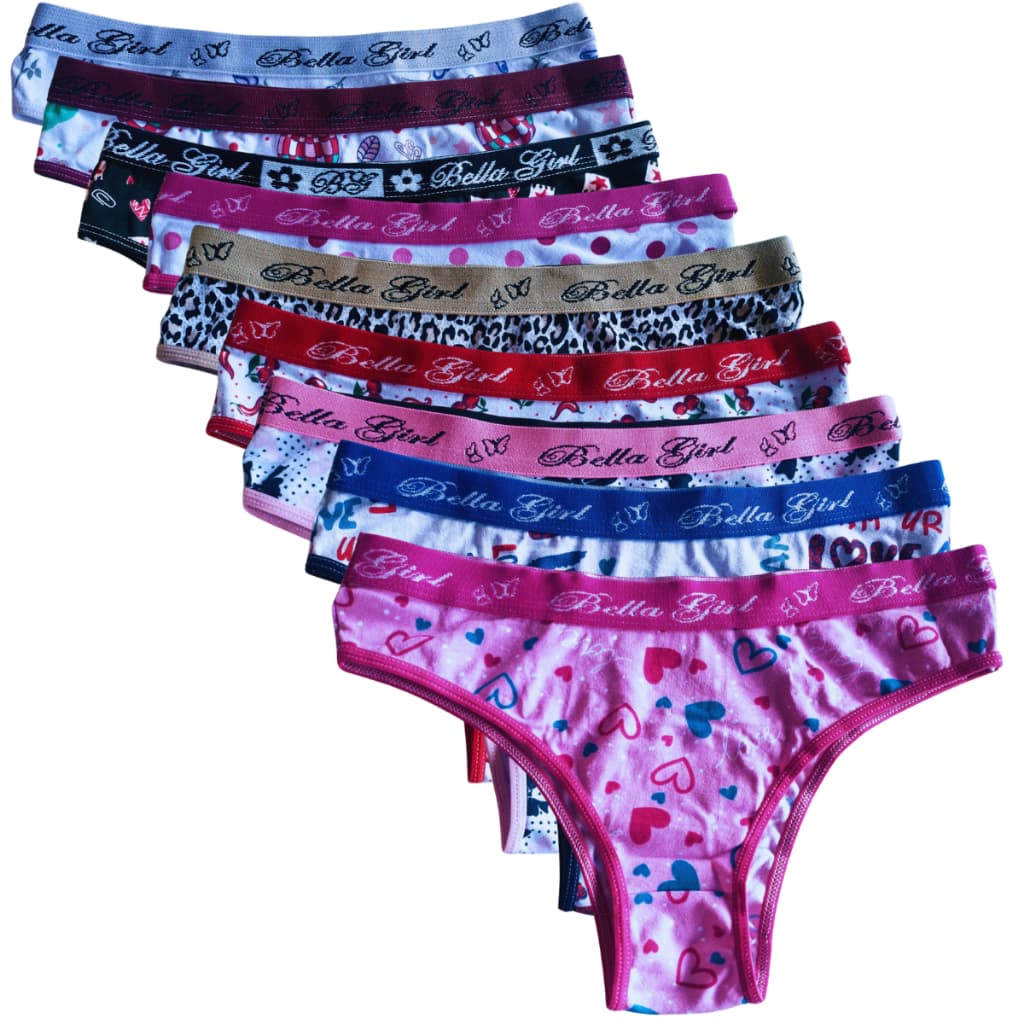 Kit 12 Calcinhas Tanga  Cós Largo Elástico Algodão