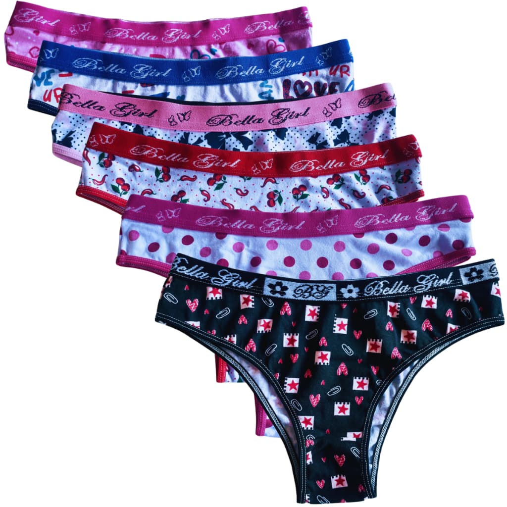 Kit 6 Calcinhas Tanga Algodão Cós Largo Elástico